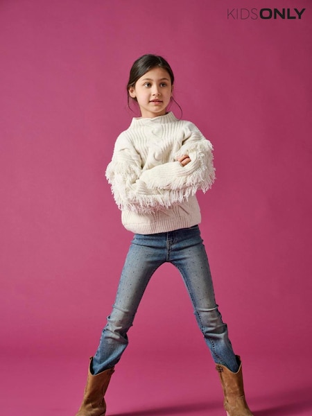 ONLY KIDS Cream Cable Knit High Neck Jumper (AM5981) | 23 €
