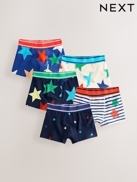 Multi Stars & Stripes Pattern Trunks 5 Pack (1.5-16yrs) (AM6268) | €17.50 - €18.50