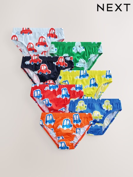 Multi Car Print Cotton Briefs 7 Pack (1.5-10yrs) (AM6287) | €13 - €14