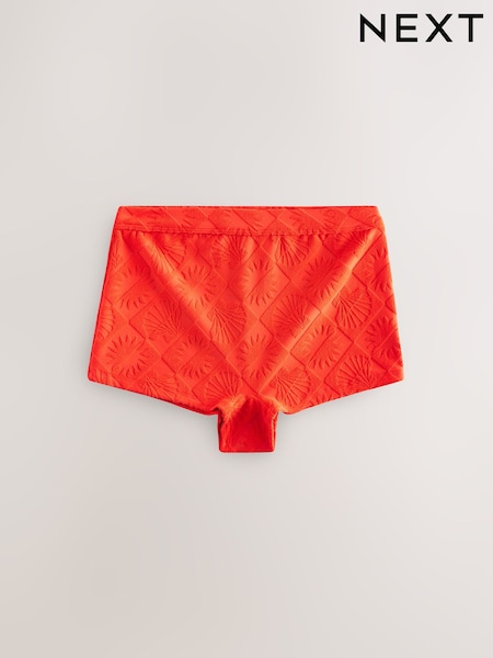 Red Textured Jacquard Cheeky Swim Shorts (AM6345) | €38