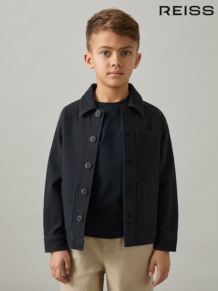 Reiss Navy Mcduffy 3-9 yrs Cotton-Blend Work Jacket (AM6352) | €73
