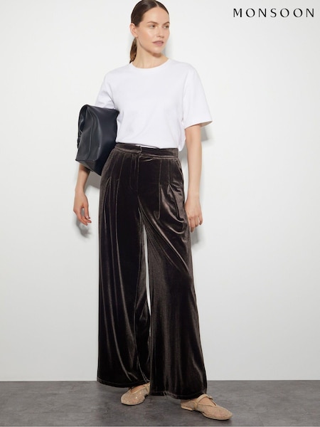 Maro - Monsoon Valery Evazat Velvet Pantaloni (AM6360) | 271 LEI