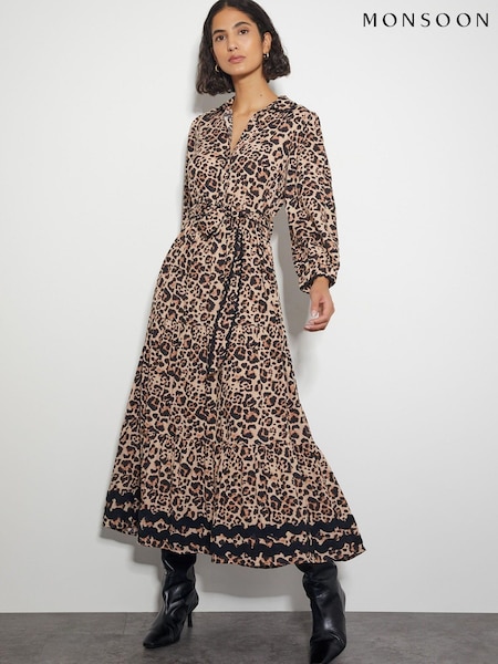 Monsoon Lola Leopard Print Maxi Dress (AM6365) | €52
