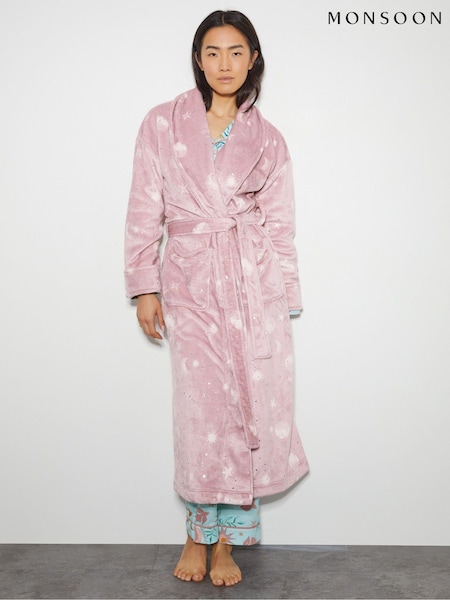 Monsoon Pink Sami Star Print Dressing Gown (AM6382) | €50