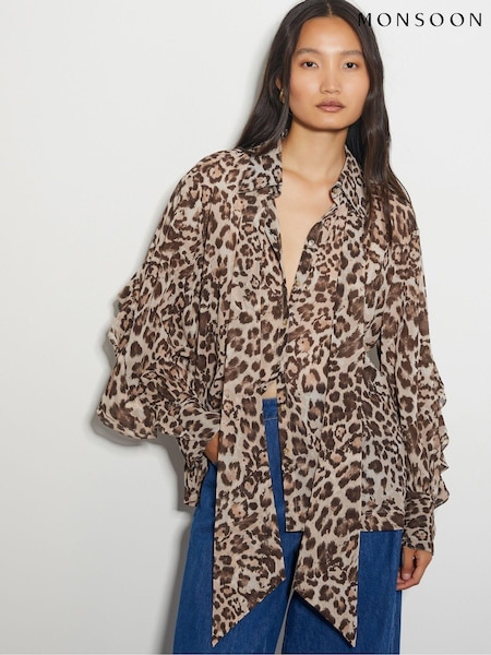 Monsoon Allegra Leopard Print Top (AM6384) | 288 LEI