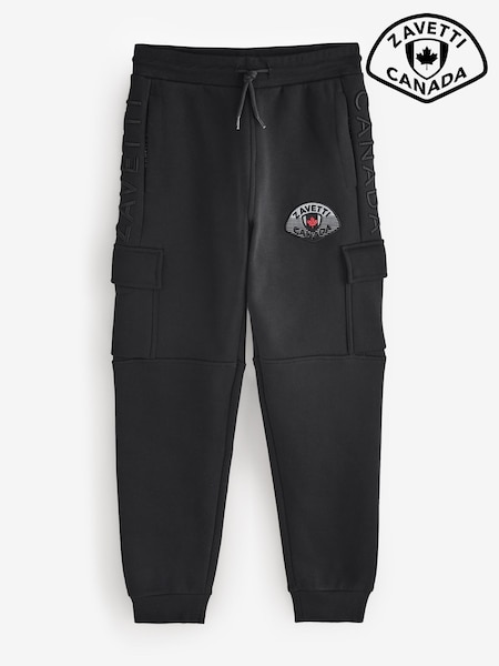 Zavetti Canada Junior Botticini Reflective Black Cargo Joggers (AM6393) | ₪226