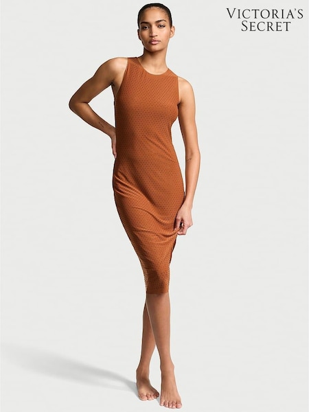 Victoria's Secret Cinnamon Brown Diamante Mesh Midi Swim Cover Up Dress (AM6491) | €121