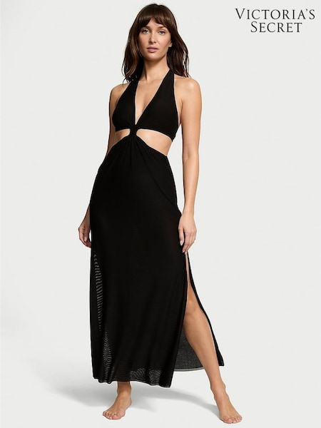 Victoria's Secret Black Mesh Knot Cover Up Maxi Dress (AM6492) | €68