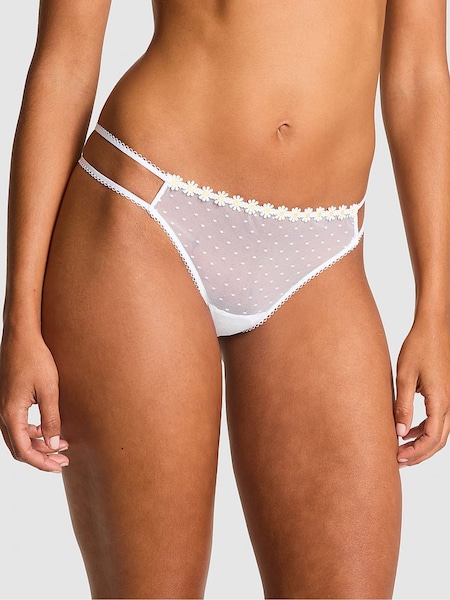 Victoria's Secret PINK White Double Strap Thong Lace Knickers (AM6520) | €10.50