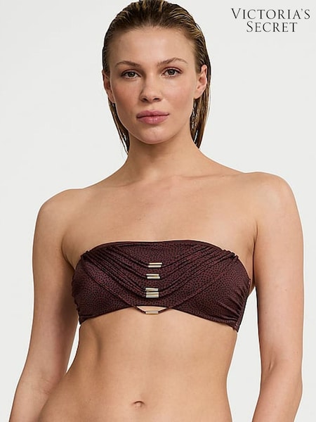 Victoria's Secret Burgundy Brown Dots Bandeau Archive Bikini Top (AM6528) | €67