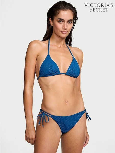 Victoria's Secret Sapphire Blue Diamante Tie Side Bikini Bottoms (AM6531) | €50
