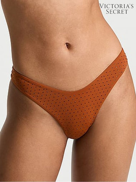 Victoria's Secret Cinnamon Brown Diamante Brazilian Bikini Bottoms (AM6534) | €50