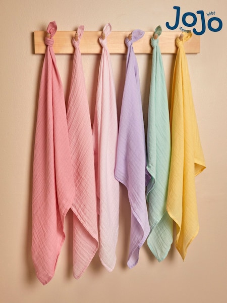 Jojo Maman Bébé 6-pack Pastel Muslin Squares (AM6553) | €22