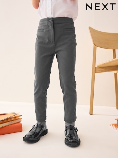 Charcoal Grey Shorter Length School Skinny Stretch Trousers (3-18yrs) (AM6574) | AED46 - AED71