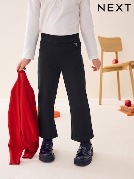 Black - Pull-On Cotton Rich Stretch Boot Cut School Trousers (3-16yrs) (AM6604) | 14 € - 21 €