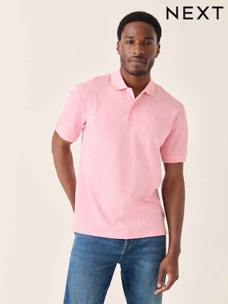 Bright Pink Regular Fit Short Sleeve Pique Polo Shirt (AM6652) | 668 UAH