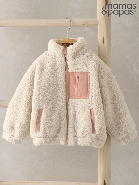 ורוד - Mamas & Papas Fleece 100% Cotton Jacket (AM6659) | ‏176‏₪