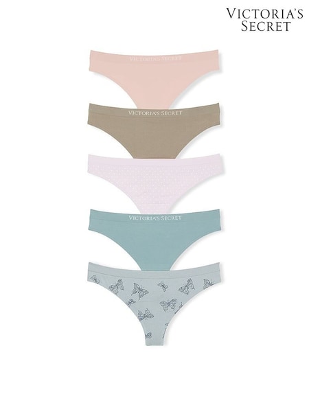Victoria's Secret Nude/Green/Purple/Blue Thong 5 Pack Knickers (AM6787) | €31