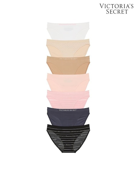 Victoria's Secret White/Nude/Pink/Blue/Black Bikini 7 Pack Knickers (AM6790) | €40