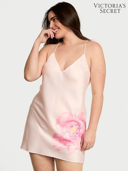 Victoria's Secret Faint Pink Peony Satin Open Back Slip (AM6807) | €68