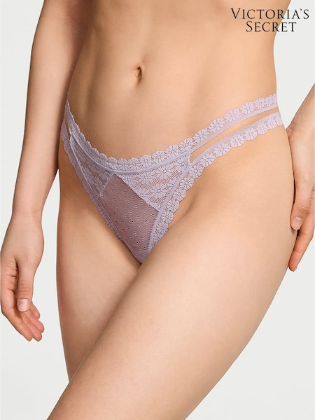 Victoria's Secret Feather Purple Double Strap Thong Knickers (AM6837) | €10.50
