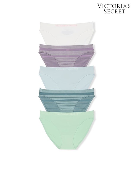 Victoria's Secret White/Purple/Blue/Green Bikini 5 Pack Knickers (AM6839) | €31