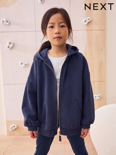 Navy Zip Through Sports Hoodie (3-16yrs) (AM6890) | 59 QAR - 84 QAR