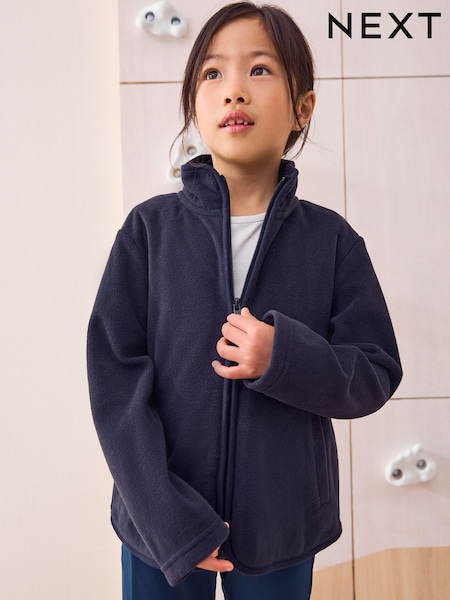 Navy Blue Zip-Up Fleece Jacket With Pockets (3-16yrs) (AM6891) | €14 - €21