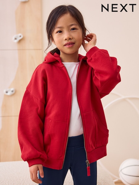 Red Zip Through Sports Hoodie (3-16yrs) (AM6892) | 59 QAR - 84 QAR