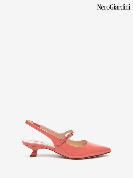 NeroGiardini Pink Leather Slingback Kitten Heels (AM6893) | R$ 1,680