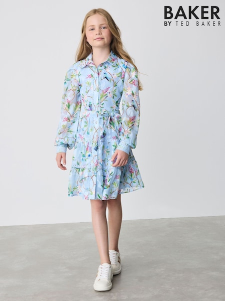 Baker by Ted Baker Blue Printed Woven Shirt Dress (AM6913) | 313 LEI - 350 LEI