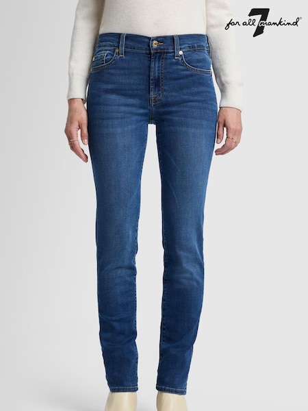 7 For All Mankind Mid Blue Roxanne Rise Slim Leg Jeans (AM6999) | €239