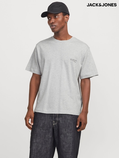 JACK & JONES Grey Retro Sport Back Print T-Shirt (AM7035) | 51 SAR
