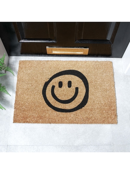 Artsy Mats Natural and Black Smiley Doormat (AM7074) | R$ 195