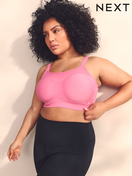 Pink Ultimate Support Non Pad Minimising Wired Dry Tech High Impact Sports Bra (AM7171) | AZN 71