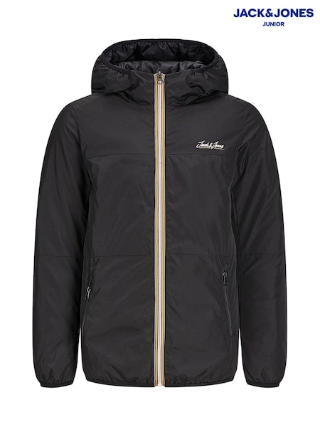 JACK & JONES JUNIOR Quilted Puffer Black Jacket (AM7217) | 208 LEI