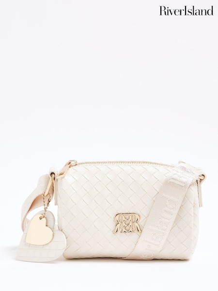 Crème - River Island Girls Weave Cross-Body Bag (AM7594) | € 28