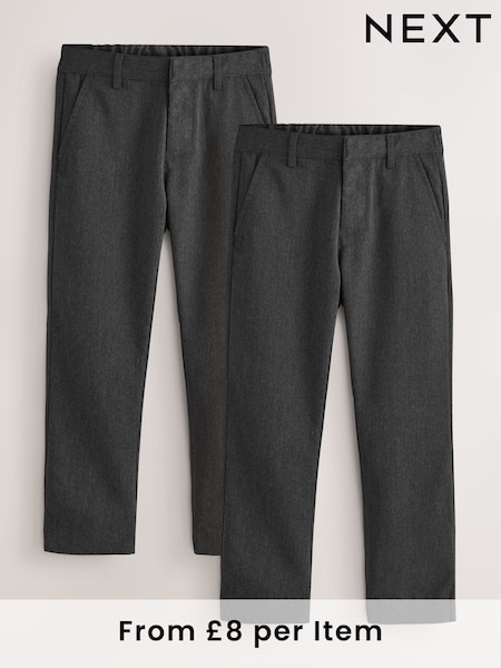 Grey 2 Pack Regular Leg Trousers (3-17yrs) (AM7651) | €22 - €44
