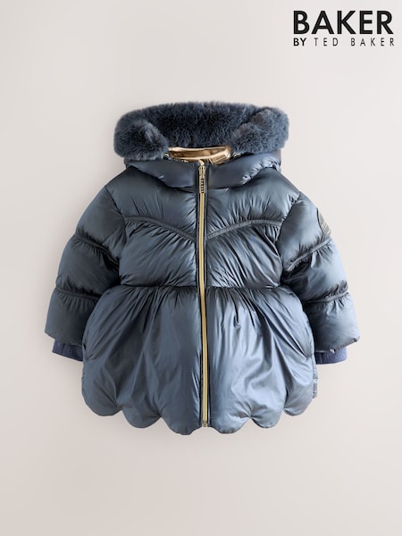 Baker by Ted Baker Shower Resistant Scallop Padded Coat With Detachable Bag (AM7688) | €85 - €89
