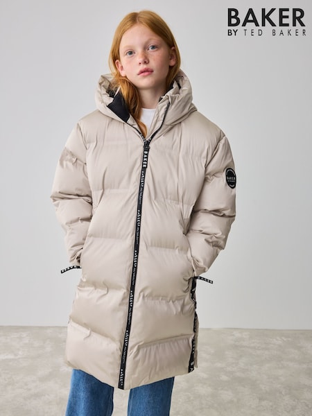 Baker by Ted Baker Girls Shower Resistant Longline Padded Coat (AM7695) | 426 QAR - 458 QAR