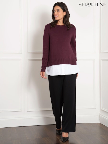 Seraphine Purple Maternity Knit Jumper with Woven Shirt (AM7752) | 7,750 UAH