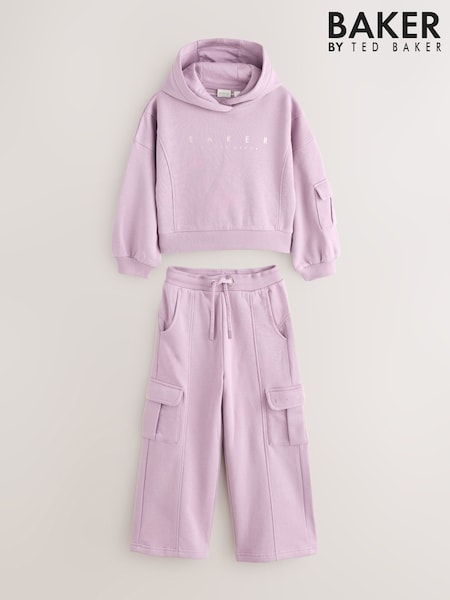 Baker by Ted Baker Purple 2 Piece Hoodie and Cargo Wide Leg Joggers Set (AM7825) | € 55 - € 62