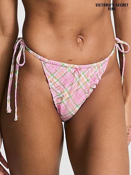 Victoria's Secret PINK Strawberry Plaid Pink Reign Thong Bikini Bottoms (AM7892) | €39
