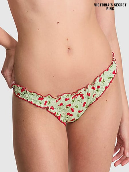 Victoria's Secret PINK Cherry Hearts Green Hudson Cheeky Bikini Bottoms (AM7903) | €39