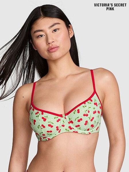 Victoria's Secret PINK Cherry Hearts Green Buttercup Bikini Top (AM7906) | €39