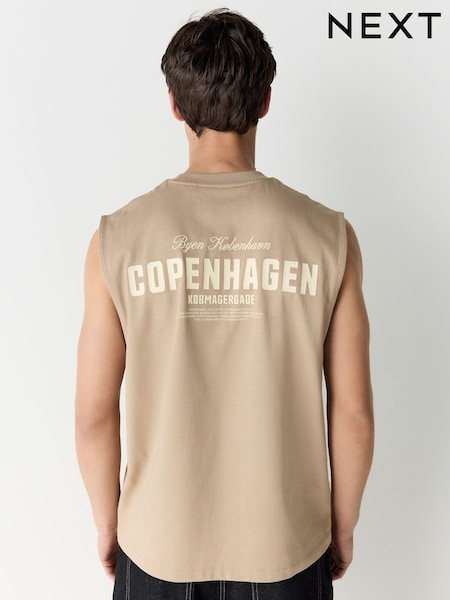 Stone Graphic Heavyweight Cut Off 100% Cotton Vest (AM7911) | R$ 170