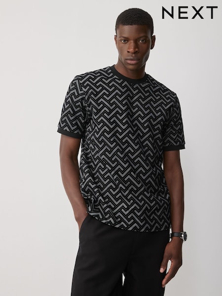Grey/Black Smart Flocked T-Shirt (AM7939) | €23