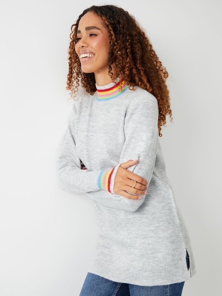 Threadbare Grey Crew Neck Rib Jumper (AM7962) | AED83