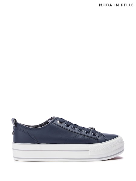 Albastru - Moda in Pelle Bagnol Chunky Sole Lace-Up Trainers (AM7986) | 411 LEI