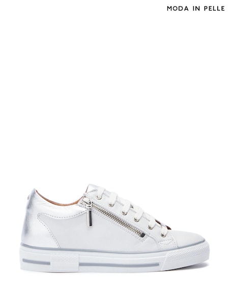 Moda in Pelle BRAMLEIGH HIDDEN WEDGE LEATHER TRAINER WITH SIDE ZIP DETAIL (AM7991) | ₪699